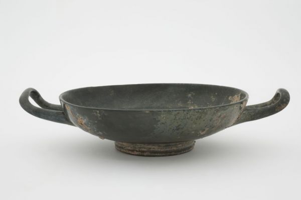Classic & Archaeology Collection - Attic Black-Figure Attic black-figure kylix with Dionysiac procession on sides  and satyr in tondo c. 500 BCE ceramic