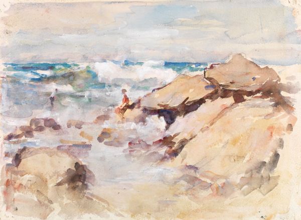 Norman_Macgeorge_Untitled(Point Roadknight, Anglesea)c.1945, watercolour and pencil on paper